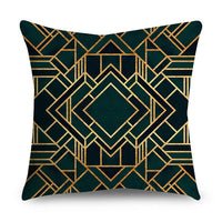 HKM-854611 Black Gold Polyester Peach Skin Pillowcase - 45x45 CM