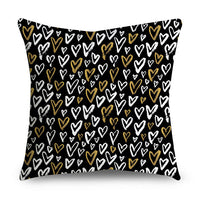 HKM-854611 Black Gold Polyester Peach Skin Pillowcase - 45x45 CM