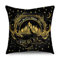 HKM-854611 Black Gold Polyester Peach Skin Pillowcase - 45x45 CM