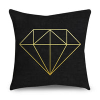 HKM-854611 Black Gold Polyester Peach Skin Pillowcase - 45x45 CM