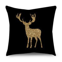 HKM-854611 Black Gold Polyester Peach Skin Pillowcase - 45x45 CM