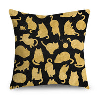 HKM-854611 Black Gold Polyester Peach Skin Pillowcase - 45x45 CM