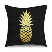 HKM-854611 Black Gold Polyester Peach Skin Pillowcase - 45x45 CM