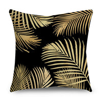 HKM-854611 Black Gold Polyester Peach Skin Pillowcase - 45x45 CM