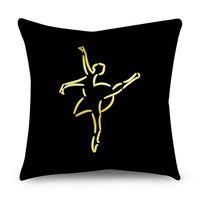HKM-854611 Black Gold Polyester Peach Skin Pillowcase - 45x45 CM