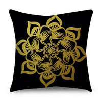 HKM-854611 Black Gold Polyester Peach Skin Pillowcase - 45x45 CM