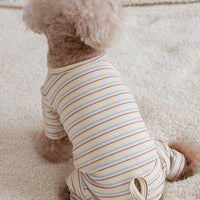 HKM-854739 Fashion Minimalist Striped Pet Dog Clothing in Apricot, Orange, and Green