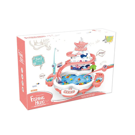HKM-854867 3-in-1 Electric Musical Slot Fishing Game for Kids Ages 2-4