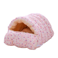 HKM-854867 Cozy Removable Cat Nest - Warm Shelter for Cats Under 15kg in Floral Designs