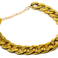 HKM-854931 Elegant Dog Necklace Collar in Gold Tone for Small and Medium Pets - Adjustable Size 21cm to 50cm