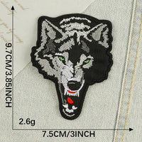 HKM-854995 Wolf Patch Decorative Accessory for Shoes and Hats, Polyester Non-woven Fabric