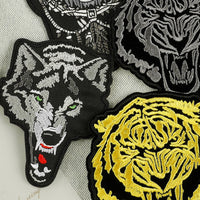 HKM-854995 Wolf Patch Decorative Accessory for Shoes and Hats, Polyester Non-woven Fabric