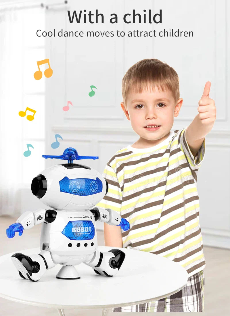HKM-855059 Educational Electric Dancing Robot Toy for Kids - Interactive Light and Music Feature