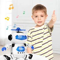 HKM-855059 Educational Electric Dancing Robot Toy for Kids - Interactive Light and Music Feature