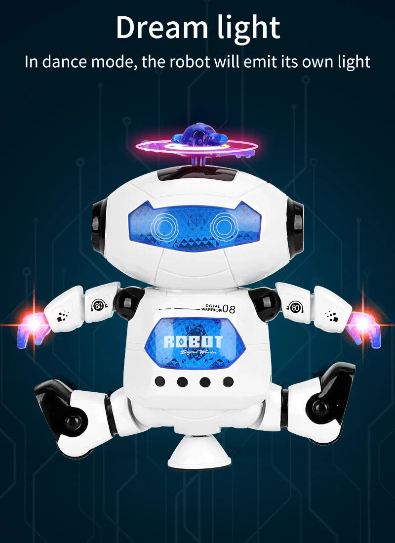 HKM-855059 Educational Electric Dancing Robot Toy for Kids - Interactive Light and Music Feature