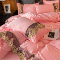 HKM-855059 Nordic Style Four-Piece Winter Bed Set with Solid Plush Polyester Lining