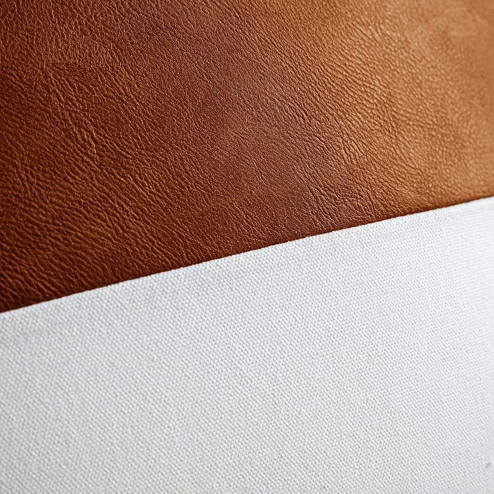 HKM-855123 PU Cotton Canvas Double-Stitched Leather Sofa Cushion Cover - Solid Color Options, 45x45 cm