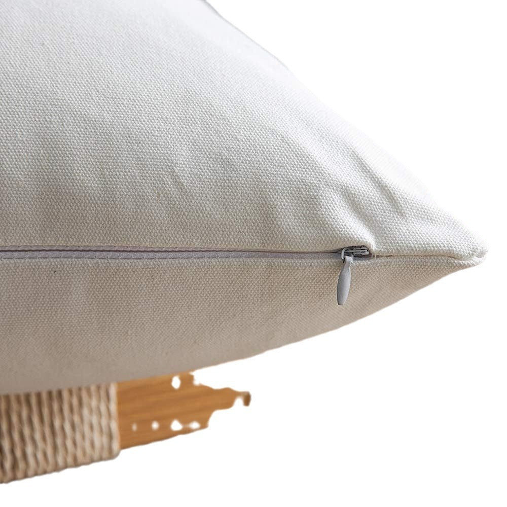 HKM-855123 PU Cotton Canvas Double-Stitched Leather Sofa Cushion Cover - Solid Color Options, 45x45 cm