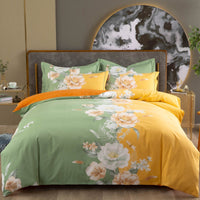 HKM-855379 Cotton Plant Pattern Winter Linen Quilt Cover Bedding Set - Multiple Sizes Available