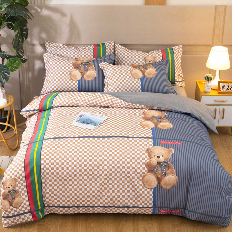 HKM-855379 Cotton Plant Pattern Winter Linen Quilt Cover Bedding Set - Multiple Sizes Available