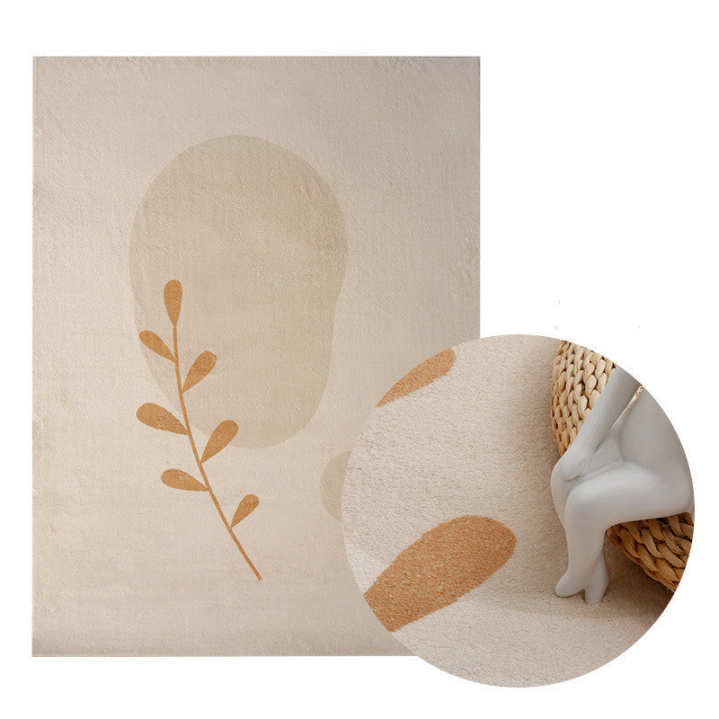HKM-855443 Morandi Style Abstract Geometric Carpet for Living Room and Bedroom, Polyester Fiber, Rectangle Floor Mat