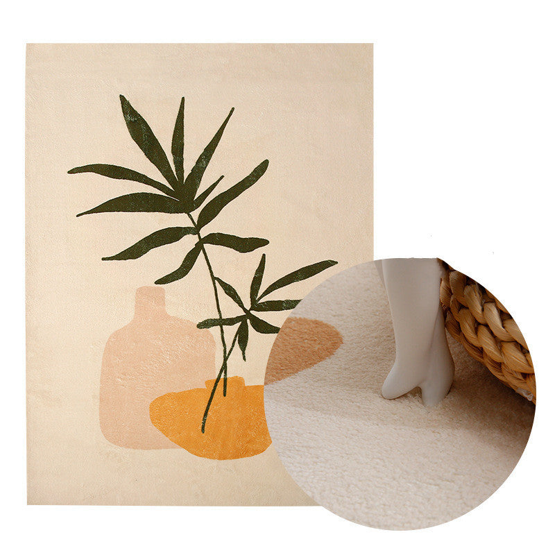HKM-855443 Morandi Style Abstract Geometric Carpet for Living Room and Bedroom, Polyester Fiber, Rectangle Floor Mat