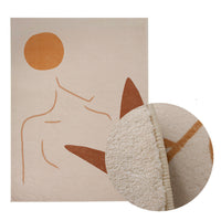 HKM-855443 Morandi Style Abstract Geometric Carpet for Living Room and Bedroom, Polyester Fiber, Rectangle Floor Mat
