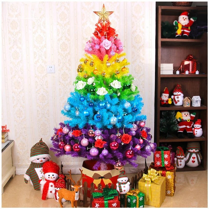 HKM-855507 60cm Rainbow Colorful Christmas Tree with 70 Heads, PVC Material