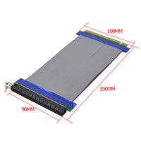HKM-855571 PCI-E 16X to 16X Riser Card Extension Cable Male-to-Female Adapter, Plastic/Metal, Silver, 90x100x190mm