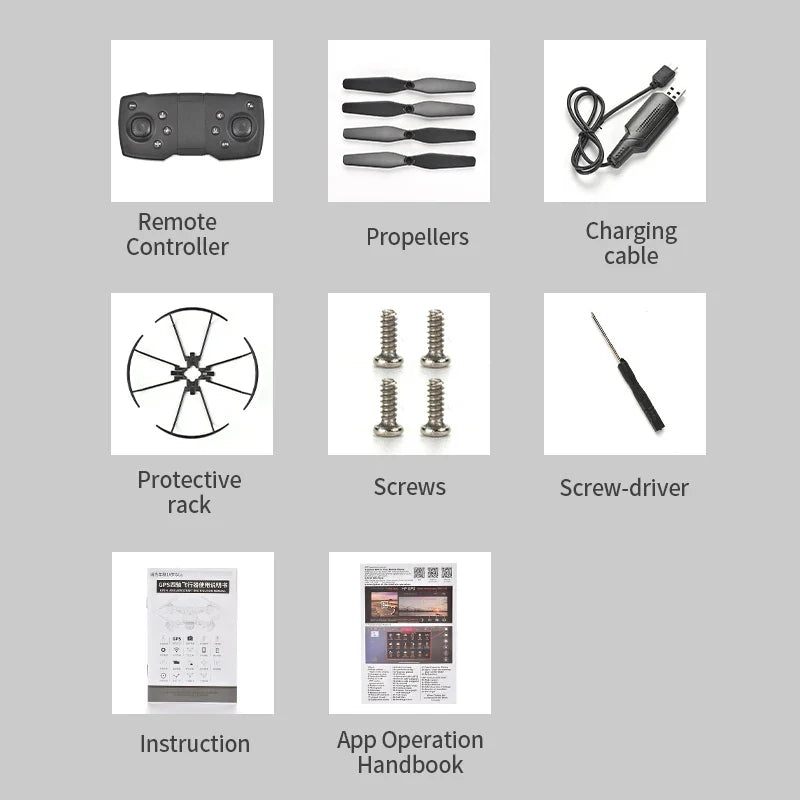 HKM-855635 Foldable 5G GPS Quadcopter with Camera, Altitude Hold, Gesture Control, and Optical Flow Positioning
