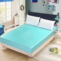 HKM-855699 Artificial Silk Quilted Bed Sheet - Soft Polyester Fiber, Solid Color, Modern Style