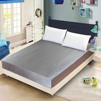 HKM-855699 Artificial Silk Quilted Bed Sheet - Soft Polyester Fiber, Solid Color, Modern Style