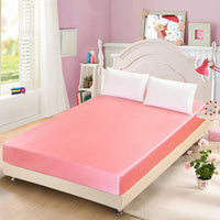 HKM-855699 Artificial Silk Quilted Bed Sheet - Soft Polyester Fiber, Solid Color, Modern Style