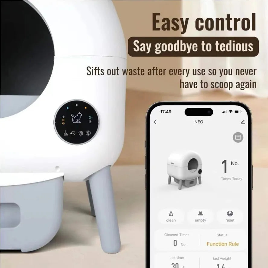 KTX-855827 Extra Large Intelligent Self-Cleaning Litter Box with App Control for Multiple Cats