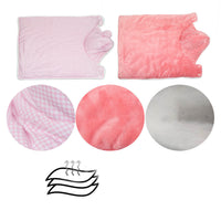 HKM-855891 Cozy Cotton Plaid Dog Cloak - Stylish Pet Cover Quilt in Pink and Blue