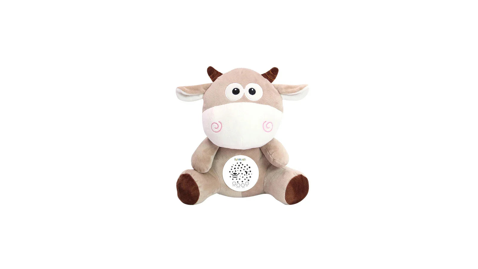 Calming Plush Cow Doll with Soothing Music and Night Projection for Infants and Toddlers