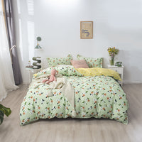 HKM-856211 Four-Piece Polyester Bedding Set with Quilt Cover for Apartment and Dorm Use