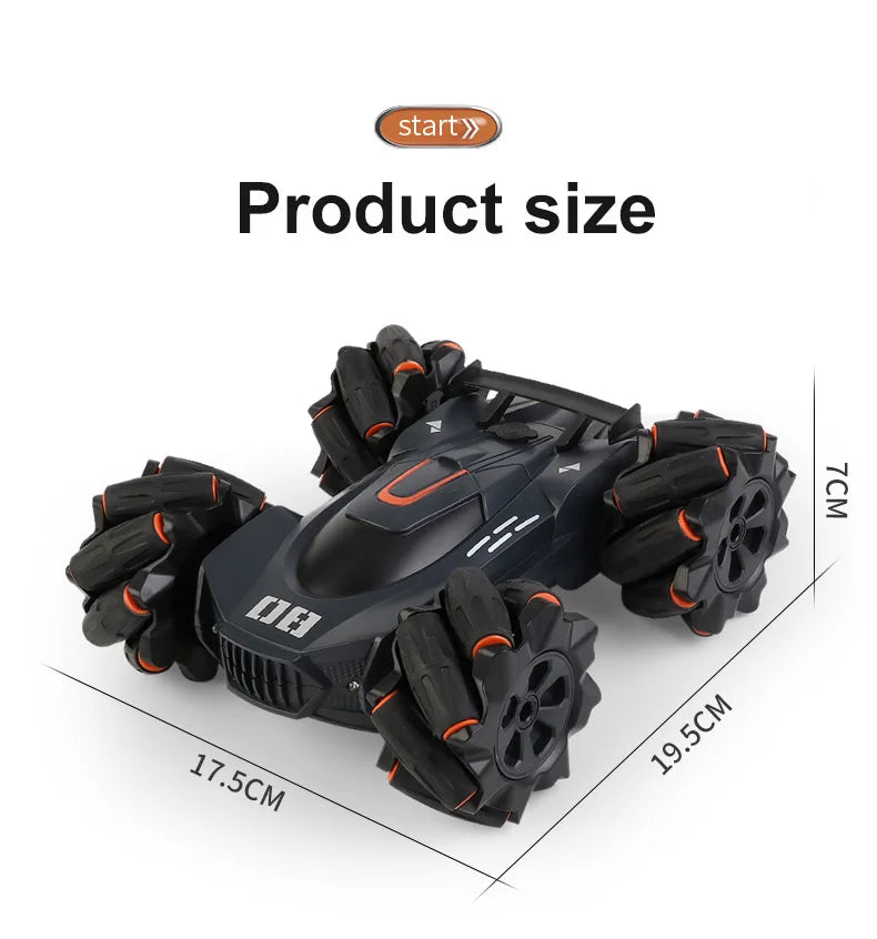 HKM-856211 Remote Control Drift Spray Stunt Car with Music and Lights - 2.4GHz Indoor/Outdoor Electric Vehicle for Ages 5 and Up