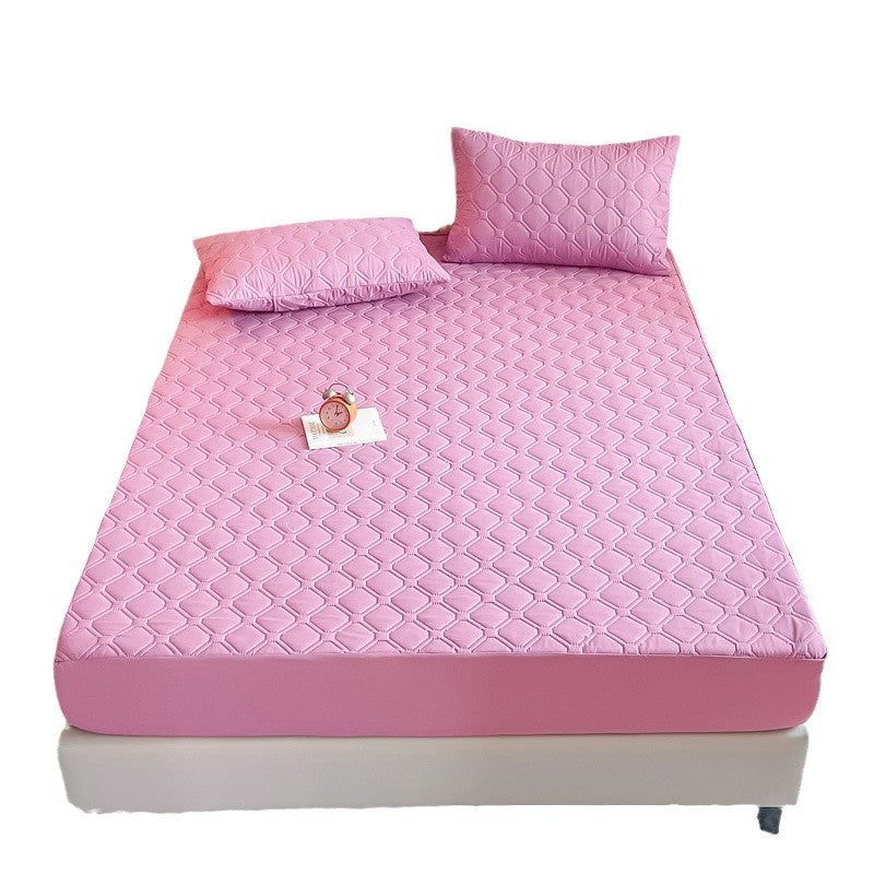 HKM-856211 Waterproof Quilted Fitted Sheet with Pillowcases - Multiple Sizes Available
