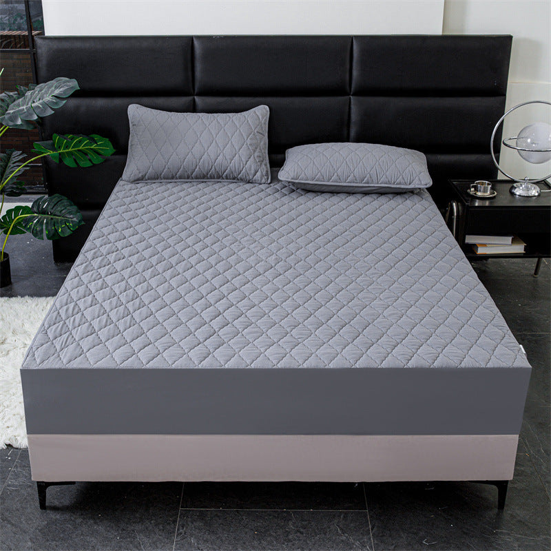 HKM-856211 Waterproof Quilted Fitted Sheet with Pillowcases - Multiple Sizes Available