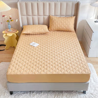 HKM-856211 Waterproof Quilted Fitted Sheet with Pillowcases - Multiple Sizes Available