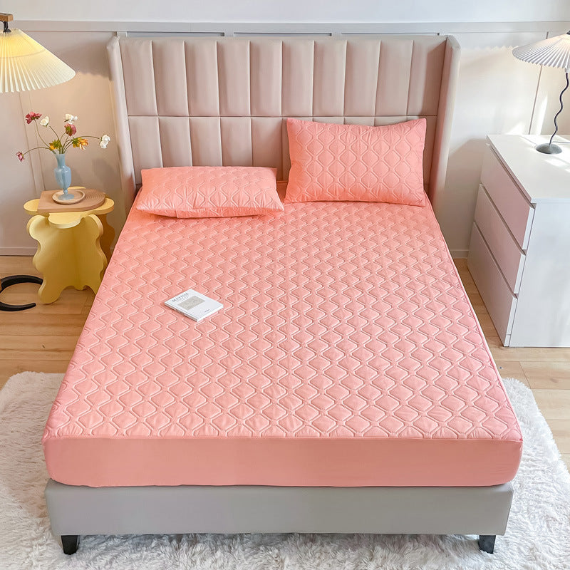 HKM-856211 Waterproof Quilted Fitted Sheet with Pillowcases - Multiple Sizes Available