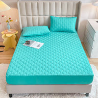 HKM-856211 Waterproof Quilted Fitted Sheet with Pillowcases - Multiple Sizes Available