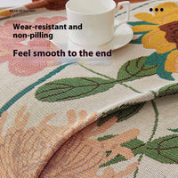 HKM-856275 Universal Chenille Sofa Cover in YB-Marigold and Floral Design - Multiple Sizes Available