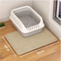 HKM-856403 Double Layer Cat Litter Mat with Anti-Tracking Design - Stain Resistant, Multiple Sizes Available