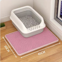 HKM-856403 Double Layer Cat Litter Mat with Anti-Tracking Design - Stain Resistant, Multiple Sizes Available