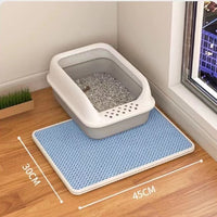 HKM-856403 Double Layer Cat Litter Mat with Anti-Tracking Design - Stain Resistant, Multiple Sizes Available