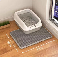 HKM-856403 Double Layer Cat Litter Mat with Anti-Tracking Design - Stain Resistant, Multiple Sizes Available