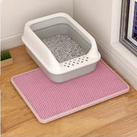 HKM-856403 Double Layer Cat Litter Mat with Anti-Tracking Design - Stain Resistant, Multiple Sizes Available
