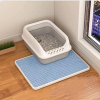 HKM-856403 Double Layer Cat Litter Mat with Anti-Tracking Design - Stain Resistant, Multiple Sizes Available